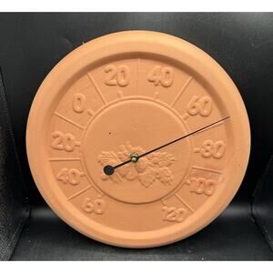 Vintage Scioto Pottery Mold Red Wear Handmade Patio Strawberry Thermometer 12”